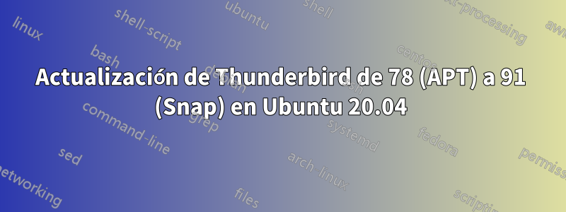 Actualización de Thunderbird de 78 (APT) a 91 (Snap) en Ubuntu 20.04