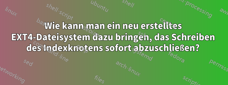 Wie kann man ein neu erstelltes EXT4-Dateisystem dazu bringen, das Schreiben des Indexknotens sofort abzuschließen?