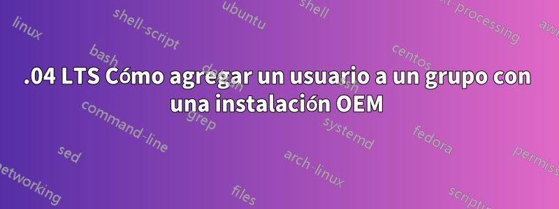 20.04 LTS Cómo agregar un usuario a un grupo con una instalación OEM