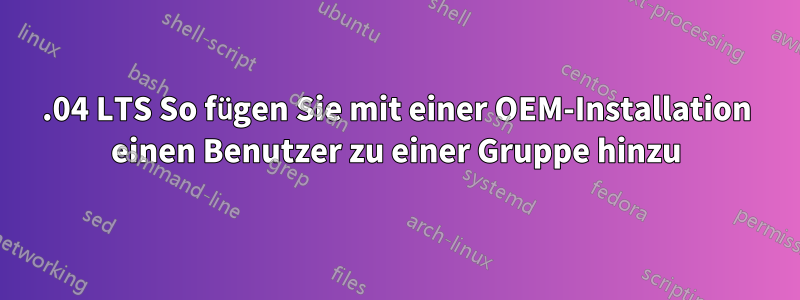 20.04 LTS So fügen Sie mit einer OEM-Installation einen Benutzer zu einer Gruppe hinzu