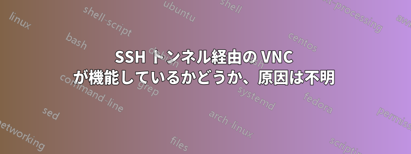 SSH トンネル経由の VNC が機能しているかどうか、原因は不明