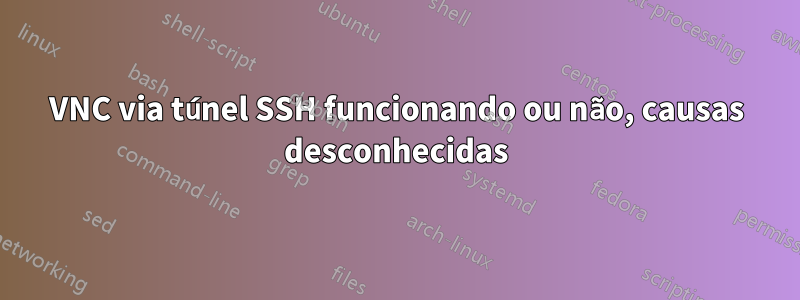 VNC via túnel SSH funcionando ou não, causas desconhecidas