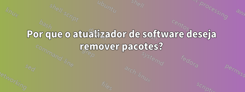 Por que o atualizador de software deseja remover pacotes?