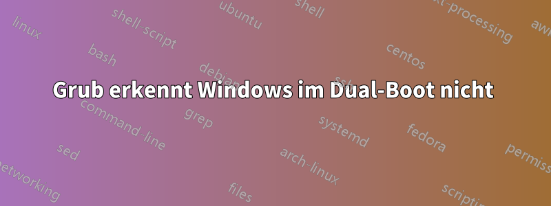 Grub erkennt Windows im Dual-Boot nicht