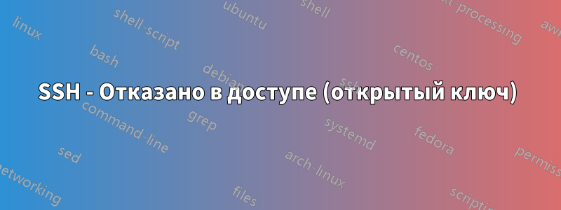 SSH - Отказано в доступе (открытый ключ)