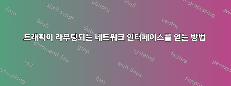 트래픽이 라우팅되는 네트워크 인터페이스를 얻는 방법
