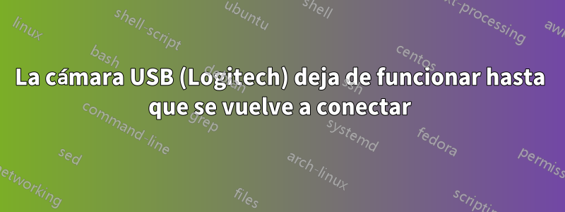 La cámara USB (Logitech) deja de funcionar hasta que se vuelve a conectar