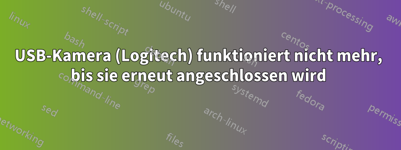 USB-Kamera (Logitech) funktioniert nicht mehr, bis sie erneut angeschlossen wird