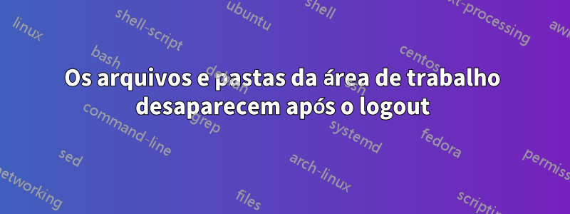 Os arquivos e pastas da área de trabalho desaparecem após o logout