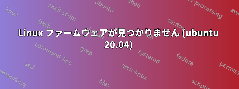 Linux ファームウェアが見つかりません (ubuntu 20.04)