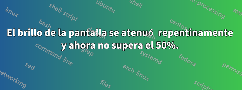 El brillo de la pantalla se atenuó repentinamente y ahora no supera el 50%.