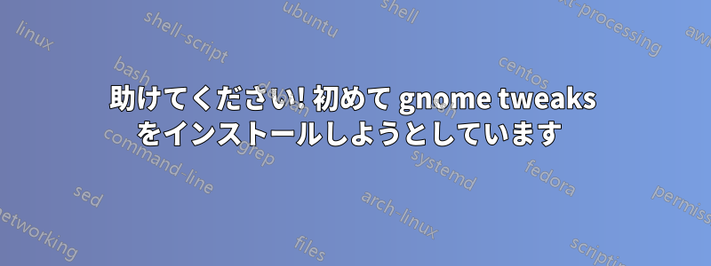 助けてください! 初めて gnome tweaks をインストールしようとしています 