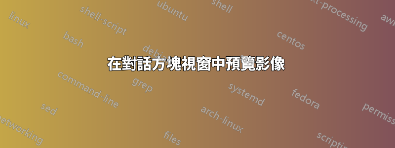 在對話方塊視窗中預覽影像