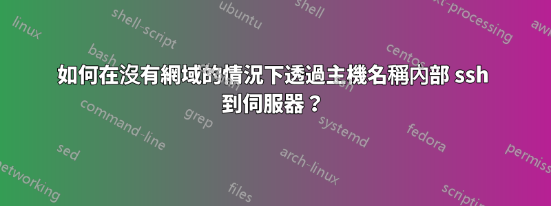 如何在沒有網域的情況下透過主機名稱內部 ssh 到伺服器？