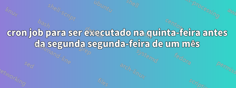cron job para ser executado na quinta-feira antes da segunda segunda-feira de um mês