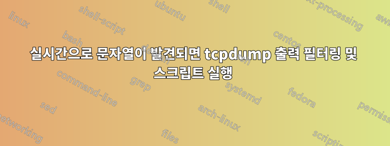 실시간으로 문자열이 발견되면 tcpdump 출력 필터링 및 스크립트 실행