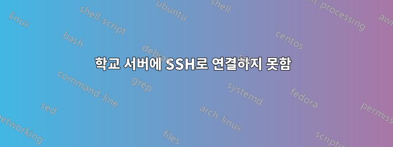학교 서버에 SSH로 연결하지 못함 