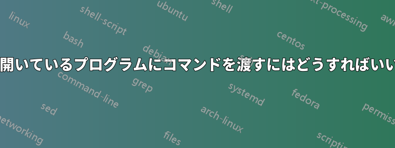 シェルで開いているプログラムにコマンドを渡すにはどうすればいいですか?