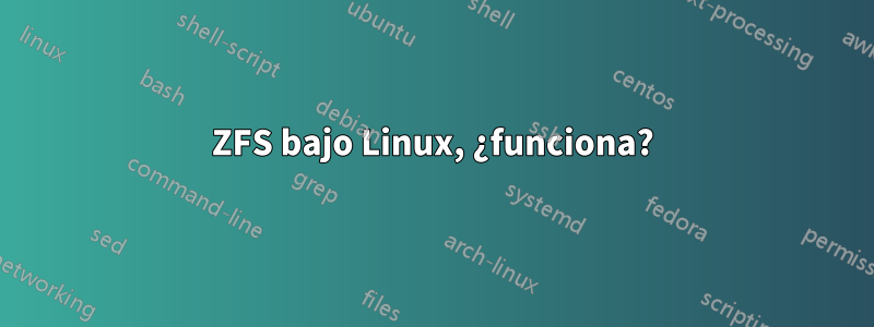 ZFS bajo Linux, ¿funciona?