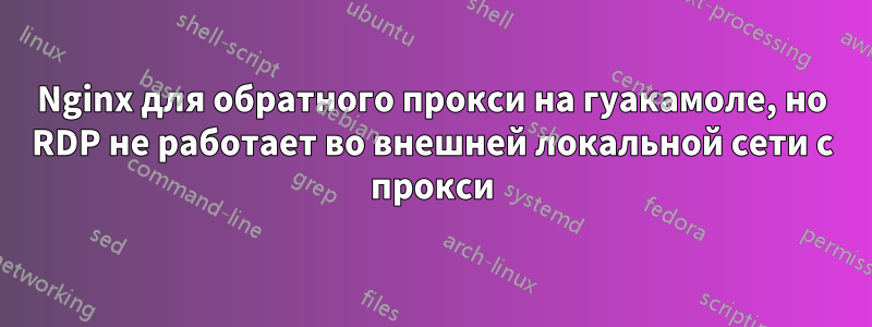 Nginx для обратного прокси на гуакамоле, но RDP не работает во внешней локальной сети с прокси