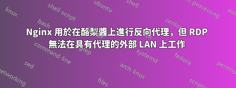 Nginx 用於在酪梨醬上進行反向代理，但 RDP 無法在具有代理的外部 LAN 上工作