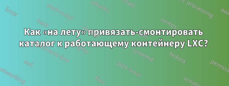 Как «на лету» привязать-смонтировать каталог к ​​работающему контейнеру LXC?