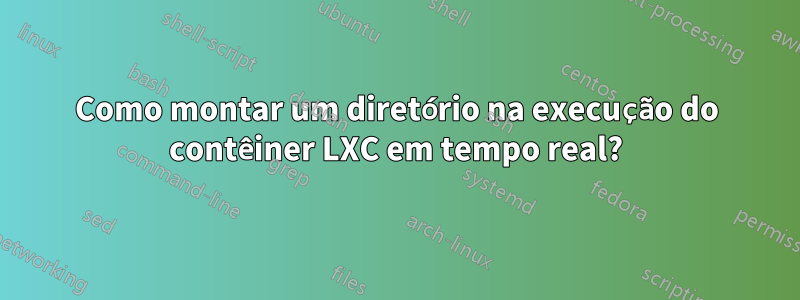 Como montar um diretório na execução do contêiner LXC em tempo real?
