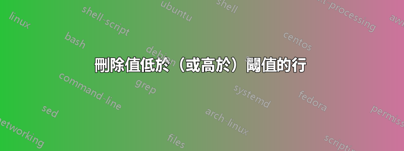 刪除值低於（或高於）閾值的行