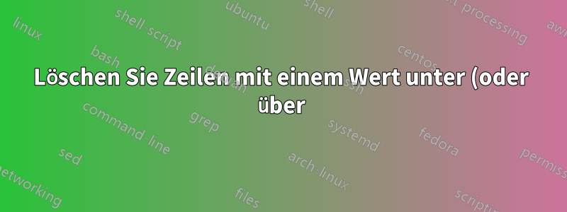 Löschen Sie Zeilen mit einem Wert unter (oder über) dem Schwellenwert