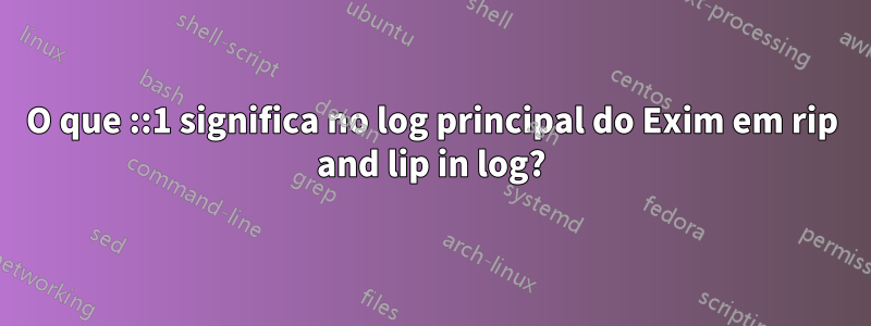 O que ::1 significa no log principal do Exim em rip and lip in log?