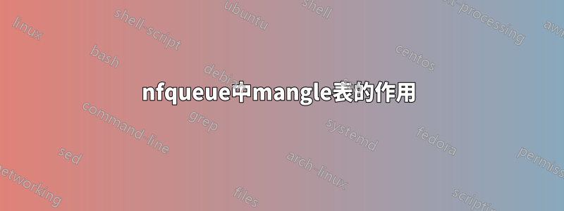 nfqueue中mangle表的作用