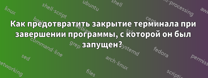 Как предотвратить закрытие терминала при завершении программы, с которой он был запущен? 