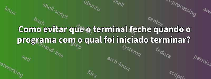 Como evitar que o terminal feche quando o programa com o qual foi iniciado terminar? 