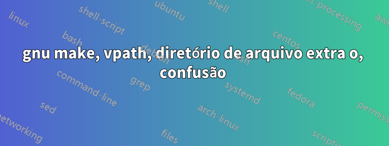 gnu make, vpath, diretório de arquivo extra o, confusão