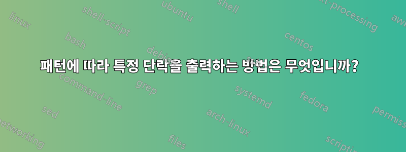 패턴에 따라 특정 단락을 출력하는 방법은 무엇입니까? 
