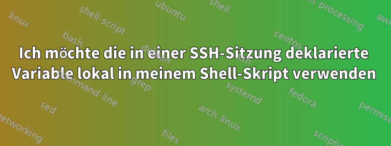 Ich möchte die in einer SSH-Sitzung deklarierte Variable lokal in meinem Shell-Skript verwenden