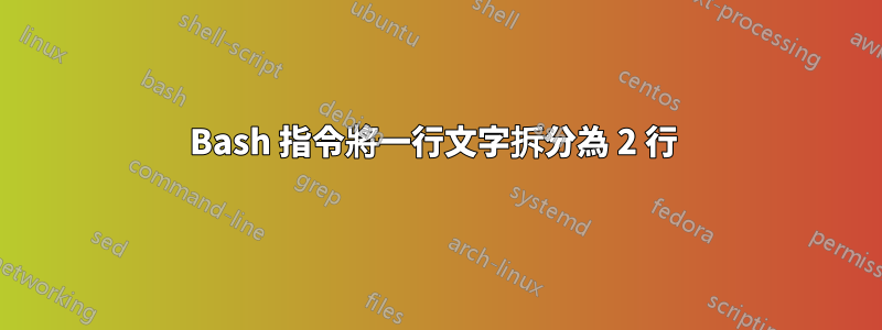 Bash 指令將一行文字拆分為 2 行 