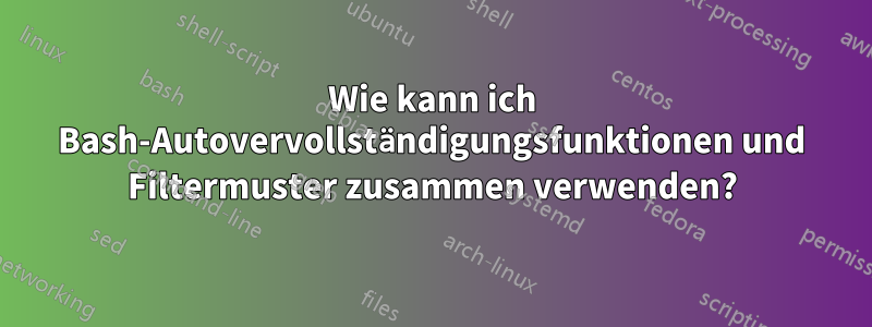 Wie kann ich Bash-Autovervollständigungsfunktionen und Filtermuster zusammen verwenden?