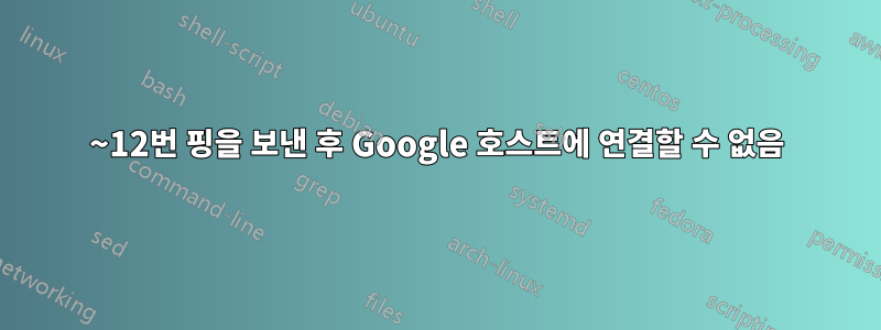 10~12번 핑을 보낸 후 Google 호스트에 연결할 수 없음