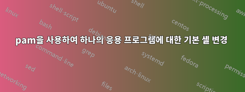 pam을 사용하여 하나의 응용 프로그램에 대한 기본 셸 변경