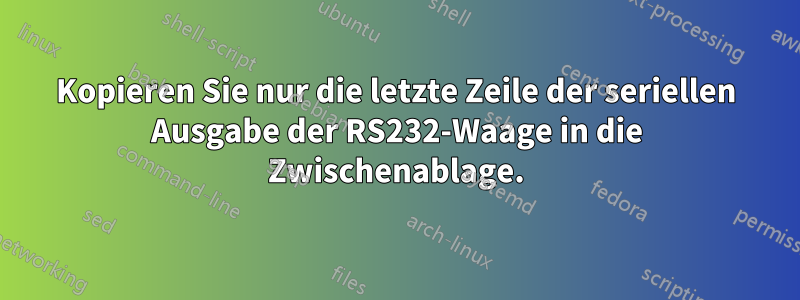 Kopieren Sie nur die letzte Zeile der seriellen Ausgabe der RS232-Waage in die Zwischenablage.