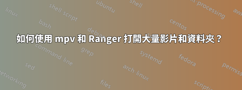 如何使用 mpv 和 Ranger 打開大量影片和資料夾？