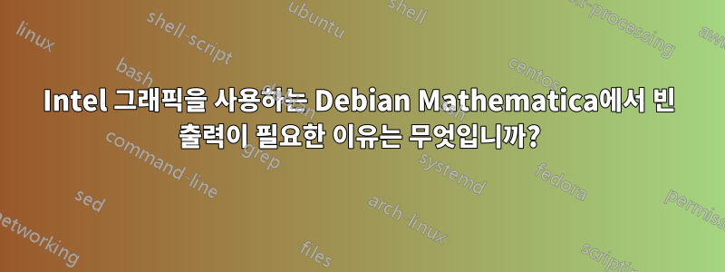 Intel 그래픽을 사용하는 Debian Mathematica에서 빈 출력이 필요한 이유는 무엇입니까?