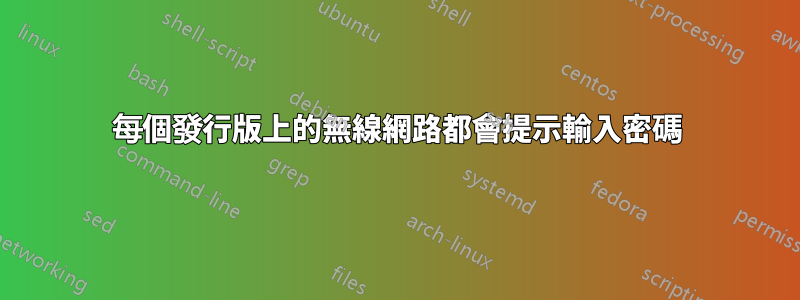 每個發行版上的無線網路都會提示輸入密碼