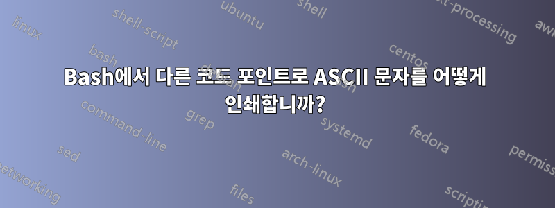 Bash에서 다른 코드 포인트로 ASCII 문자를 어떻게 인쇄합니까?