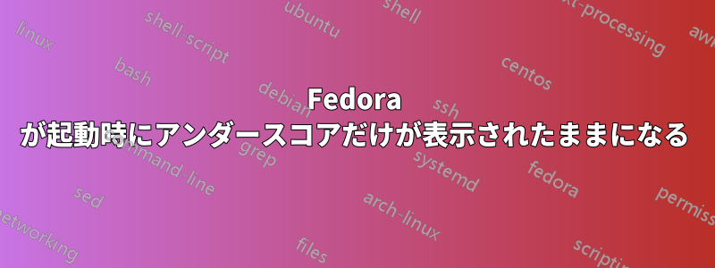 Fedora が起動時にアンダースコアだけが表示されたままになる