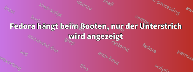 Fedora hängt beim Booten, nur der Unterstrich wird angezeigt