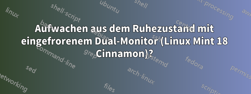 Aufwachen aus dem Ruhezustand mit eingefrorenem Dual-Monitor (Linux Mint 18 Cinnamon)?