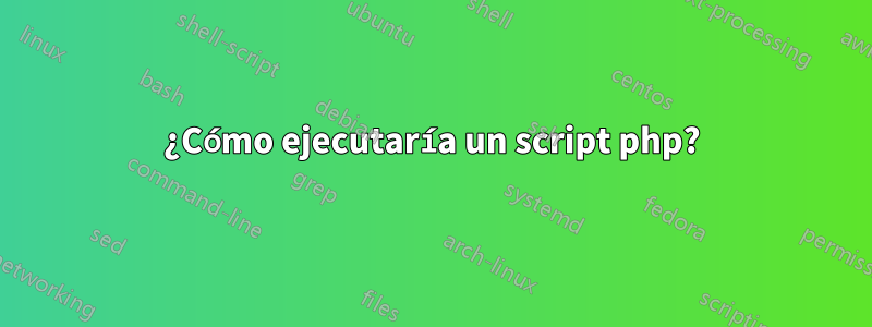 ¿Cómo ejecutaría un script php?