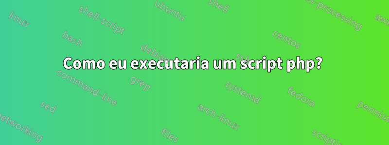 Como eu executaria um script php?